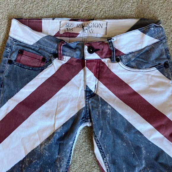 Religion Jeans - Union Jack Jeans size 28 - Picture 1 of 11